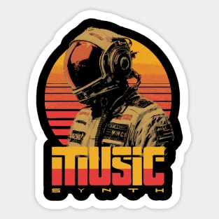 Retro Synthwave Astronaut DJ - Music and Space Lovers Sticker